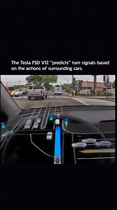 Wow😲 During this FSD drive, you can observe that, just like a human, Tesla's Al is "predicting" that the vehicle in front of it will make a right turn based on the last action the vehicle did. #ai #aitips #machinelearning #openai #aitools #chatgpt | Artificial Intelligence News
