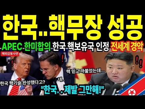 [해외감동사연]한국 핵기술 봉인해제, 한미 합의 앞두고 전세계 지금 발칵!ㅣ감동사연