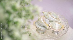 Conch shell set for water blessing thai wedding