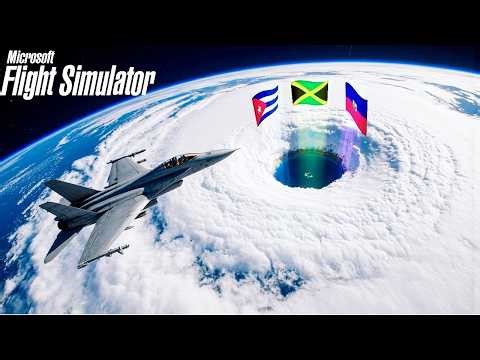 I entered Hurricane Melissa in REAL TIME in Flight Simulator.