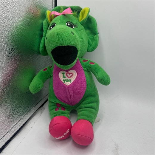 Baby Bop Plush Toy Dinosaur Stuffed Animal "i Love You" Heart Green Pink Mattel - Etsy