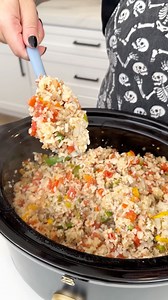 Everyone will love this easy crockpot recipe I make a stuffed pepper inspired dinner | Inked Kitchen
