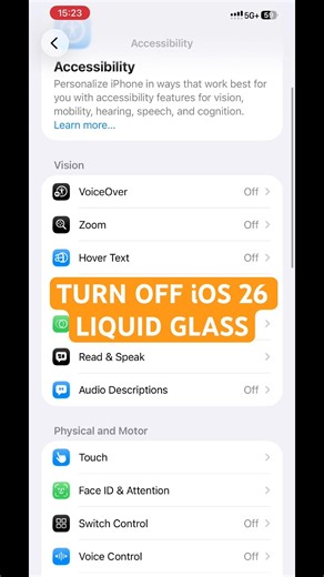 Remove Liquid Glass on iPhone Instantly! #liquidglass #iphonesettings #ios26 #iphonetips