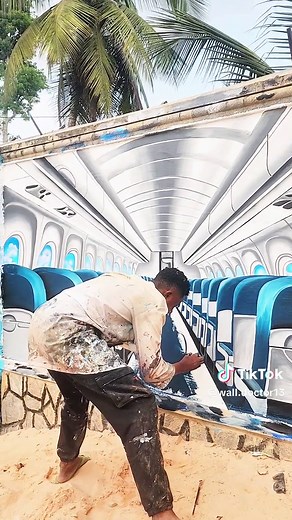 watch how I created inside Aeroplane ✈️ with just paint 09049156574 #trending #foryoupage #foryou #viral #creativity