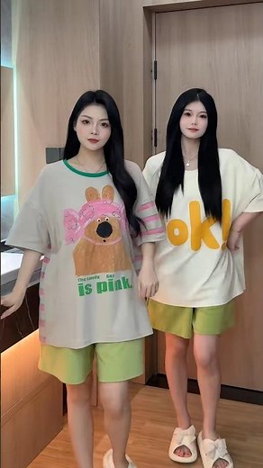 Cute Matching Pajama Sets | Best Friends Cozy Loungewear Style #girlsoutfit #outfitideas #shorts