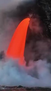  Lava flow spilling directly into the ocean #ocean #lava #nature | Animals & Nature | Facebook