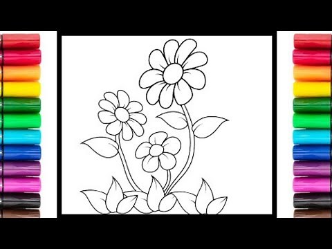 "Coloring a Flower for Kids | Learn and Create with Easy Art 🌼🖍️"