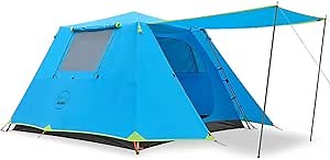 KAZOO Family Camping Tent Large Waterproof Pop Up Tents 6 Person Room Cabin Tent Instant Setup with Sun Shade Automatic Aluminum Pole