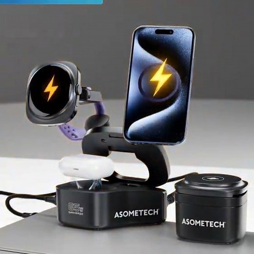 ⚡📱 Magnetic 5-in-1 Wireless Charger Stand – Fast Charging Dock