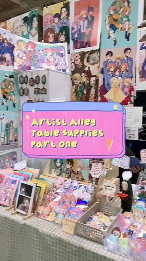 Part 1: What supplies I use for my convention artist table and where I get it from. #artistalley #artistalleytable #convention #conventiontable #conventionsupplies #artistsupplies #smallshop #smallbiz #stickershop #foryou