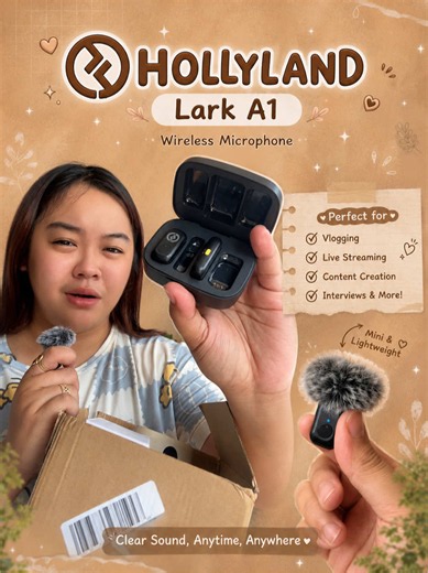 HOLLYLAND Lark A1 Wireless Mic — perfect for vlogging, livestreaming, content creation & interviews. 🤎 #HollylandLarkA1 #WirelessMicrophone #ContentCreator #TikTokAffiliate #Vlogging