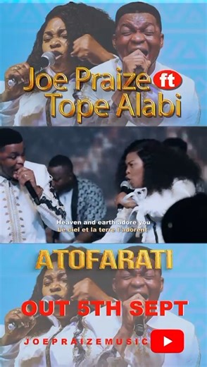 Joe Praise and Tope Alabi Collaborate on Uplifting New Single “Atofarati” Renowned Nigerian gospel artist Joe Praise has teamed up with the iconic Tope Alabi to release their highly anticipated single, Atofarati, a soul-stirring anthem of worship and gratitude. This powerful collaboration brings together Joe Praise’s dynamic vocal prowess and Tope Alabi’s signature Yoruba gospel finesse, creating a song that promises to inspire and uplift listeners worldwide. Atofarati, meaning “The Dependable O