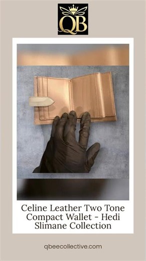 Celine Leather Two Tone Compact Wallet - Hedi Slimane Collection