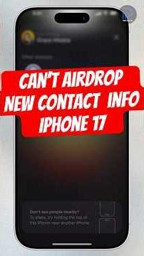 NameDrop Not Working on iPhone 17? Turn On This One Setting