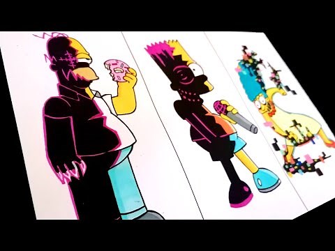 Dibujando Friday Night Funkin' vs THE SIMPSONS CORRUPTED ( Homer, Bart, Pibby Marge ) drawing fnf