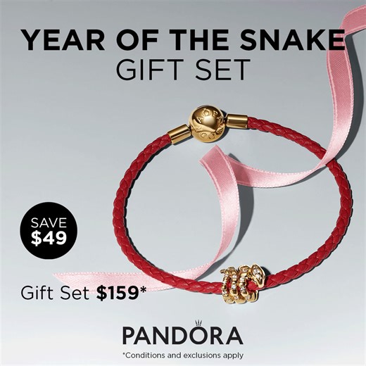 Share the spark. Spread the good fortune. Ignite luck. ❤️ Discover our symbolic gift set for Lunar New Year and SAVE $49. Shop now: https://au.pandora.net/en/charms-bracelets/bracelets/lunar-new-year-curled-snake-charm-and-bracelet-set/PSG2484.html | Pandora