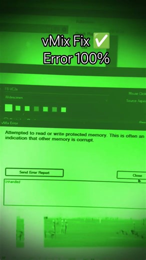 vMix Fix ✅ Error Attempt to read or write Protection Memory #vmix #vmixtutorial
