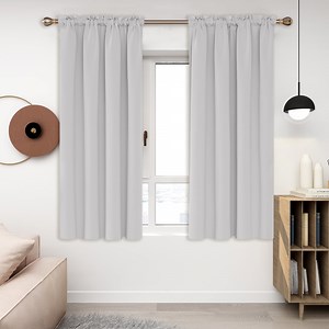 Deconovo Grayish White Blackout Curtains Rod Pocket Curtain Panels Room Darkening Curtains for Window 52 W x 45 L inch 2 Panels - Walmart.com