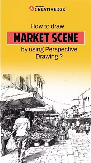 Quick & Easy Guide: How to Draw a Market Scene! 🎨🛍️| #shorts