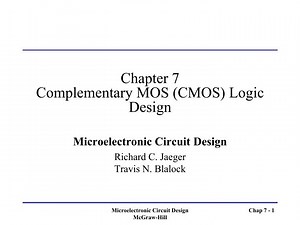 Chapter 7 Complementary MOS (CMOS) Logic Design - SlideServe
