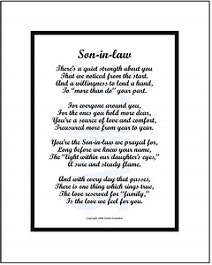 Sentimental Son-in-law Poem Gift, Appreciation Verse, Birthday Christmas or Wedding Present (digital Download) - Etsy