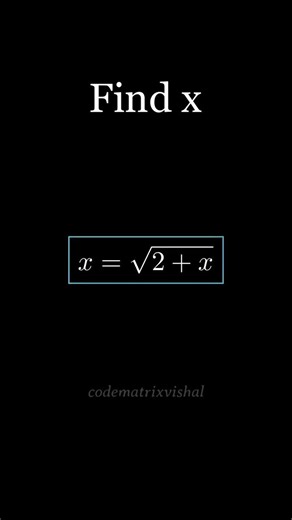 Infinite Nested Root Trick 🔥 Fast Mental Math Concept | codematrixvishal #shorts