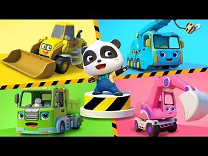 🔴Construction Trucks, Where Are You? | Excavator, Crane Truck | Nursery Rhyme & Kids Songs | BabyBus