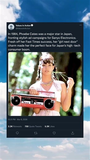 Phoebe Cates’ Iconic Sanyo Ad – 1984 Japanese Tech Style 📼#PhoebeCates #Sanyo #1984 #VintageAds