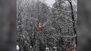 Video: Power line catches fire in Chester