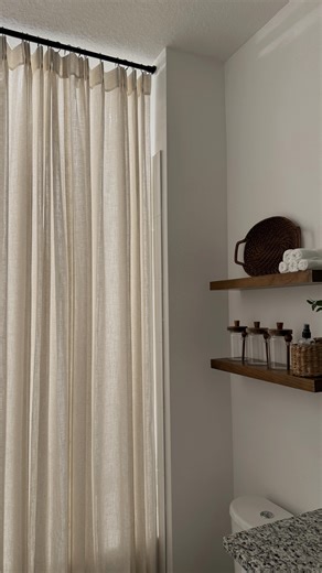 Mary B on Instagram: "cozy small bathroom inspo 🕯️ all affordable finds from Amazon, Target + Walmart — everything is linked on my LTK (in bio) #bathroomdecor #bathroommakeover #bathroomshelves #amazonbathroom"