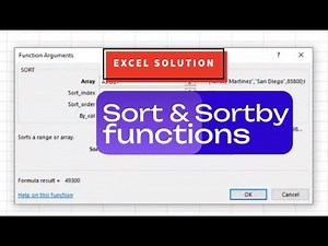 Sort and Sortby functions | Microsoft Excel New functions