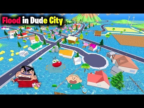 Shinchan Surviving in Flood in Dude Theft Wars | Sasti Gta V