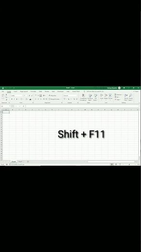 Shortcut Key to Insert New Sheet in Excel