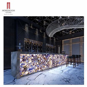 [Hot Item] Made L-Shaped Cafe Designer Gemstone Bar Counter Commercial Elegant Coffee Shop