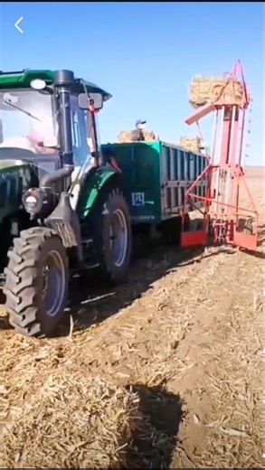 Tractor Loading Hay Bales into Trailer – Satisfying Farm Work #usatractor #americanfarming