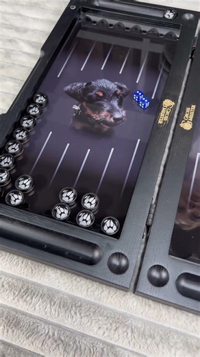Personalized Backgammon Game With Dog Portrait #handmade #luxury