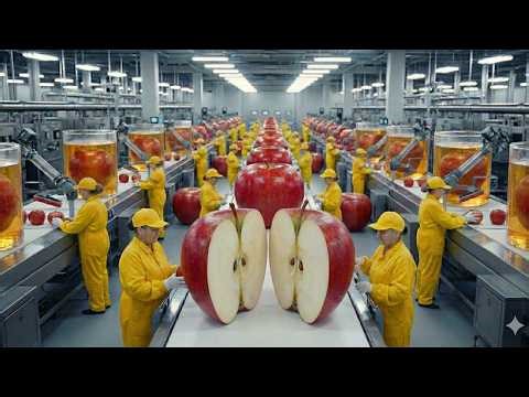 Inside a modern Apple processing plant: From farm to delicious Aplle juice (The Whole Process