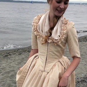 22K views · 679 reactions | My first 18th century dress! Thinking about decorating/trimming this up a little nicer for #costumecollege #18thcentury #18thcenturyfashion #sewing #historicalcostume #historicalcostuming #1700s #georgian #seattle | The Sewlo Artist | Facebook