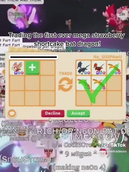 Mega Neon Strawberry Shortcake Bat Dragon - Adopt Me Trades