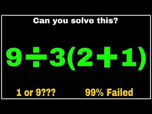 OPEN CHALLENGE :- CAN YOU SOLVE THIS ?? 1 or 9 ?? ONLY FEW PASS THIS TEST | BODMAS MATHS