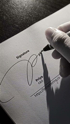 How to sign the letter P | Signature for PRIYA #linhlettering #signature