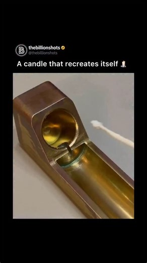 The Billion Shots™ on Instagram: "This innovative candle holder gives your candles a second life! As the wax melts, it flows into a built-in mold - gradually forming a brand-new candle right before your eyes. A genius mix of design and sustainability, it ensures not a drop of wax goes to waste - perfect for eco-conscious homes and cozy vibes. #candle #innovation #design #engineering #sustainability #candlemaking #science #cozy #vibes #technology #sustainability"