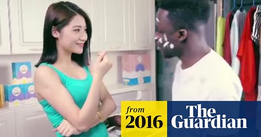 Chinese detergent advert shows black man getting ‘washed’ a different colour – video