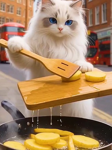 Milo the Cat's Hilarious Chip Frying Dilemma