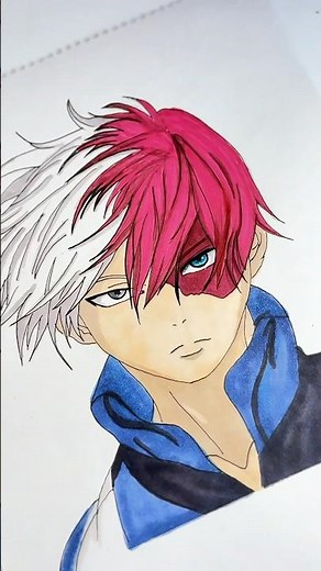 Coloring Cute Shoto Todoroki from My Hero Academia! ❄🔥 (Part 2) #shototodoroki #subscribe #shorts