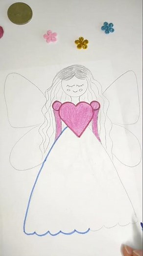 Émi Mesekuckója: Rajzoljunk tündért! 😍 Rajz+Mondóka a Tündérekről❤️, Draw a Cute Fairy in Minutes!