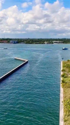 Just another day flying over the inlet enjoying the views of the scenery passing a charter boat and