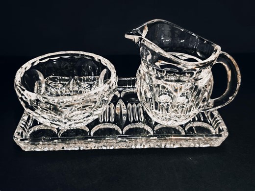 Beyer Bleikristall Antique Lead Crystal Set Sugar Bowl & Tray Set Vintage 1940s Made in West Germany - Etsy