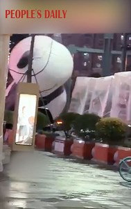 3.6K views · 88 reactions | GIANT panda on the loose! A panda balloon was blown away from a plaza onto busy roads in Chengdu, Sichuan, causing a scene. The balloon was later deflated and taken away. | People's Daily, China | Facebook