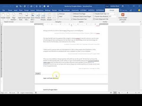 How to make a different First Page using headers and footers